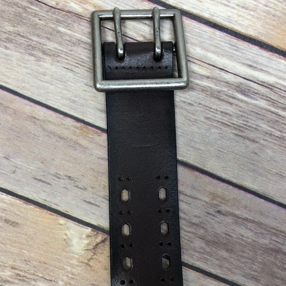 LEATHER Belt | Dark Brown Brush Silver Small - Picture 4 of 4